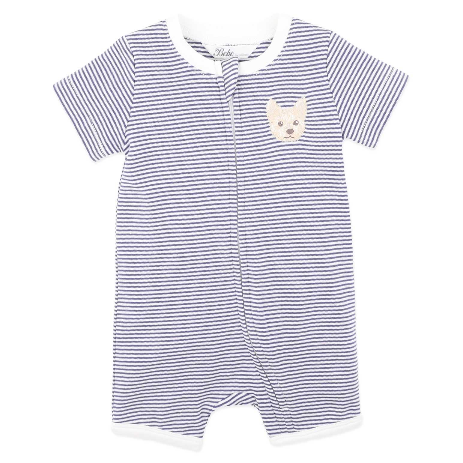 B&eacute;b&eacute; Alexi Stripe SS Zip Romper